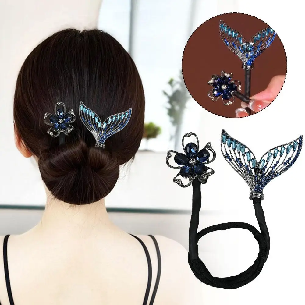 

DIY Hair Style Hair Device Braided Hair Artifact Lazy Hair Headdress Ornament Hairpin Curly Stick Butterfly Bud Hair Flower P8A7