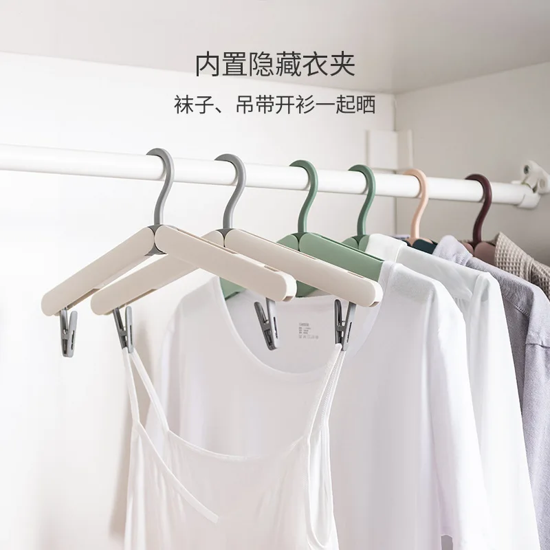 휴대용 단색 미니 접이식 옷걸이, 텔레스코픽 여행용 건조대, 가정용 공간 절약형 옷걸이, 비즈니스 여행용