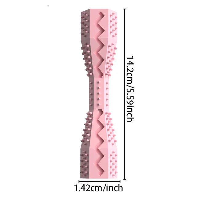 Hexagonal Chew Toy for Dogs Cats - Non-Toxic TPR Teething Bone with Teeth Cleaning & Boredom Relief  2