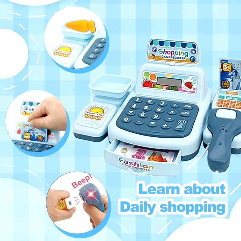 Simulation shopping cash house toys supermarket cashier toys cash register playset