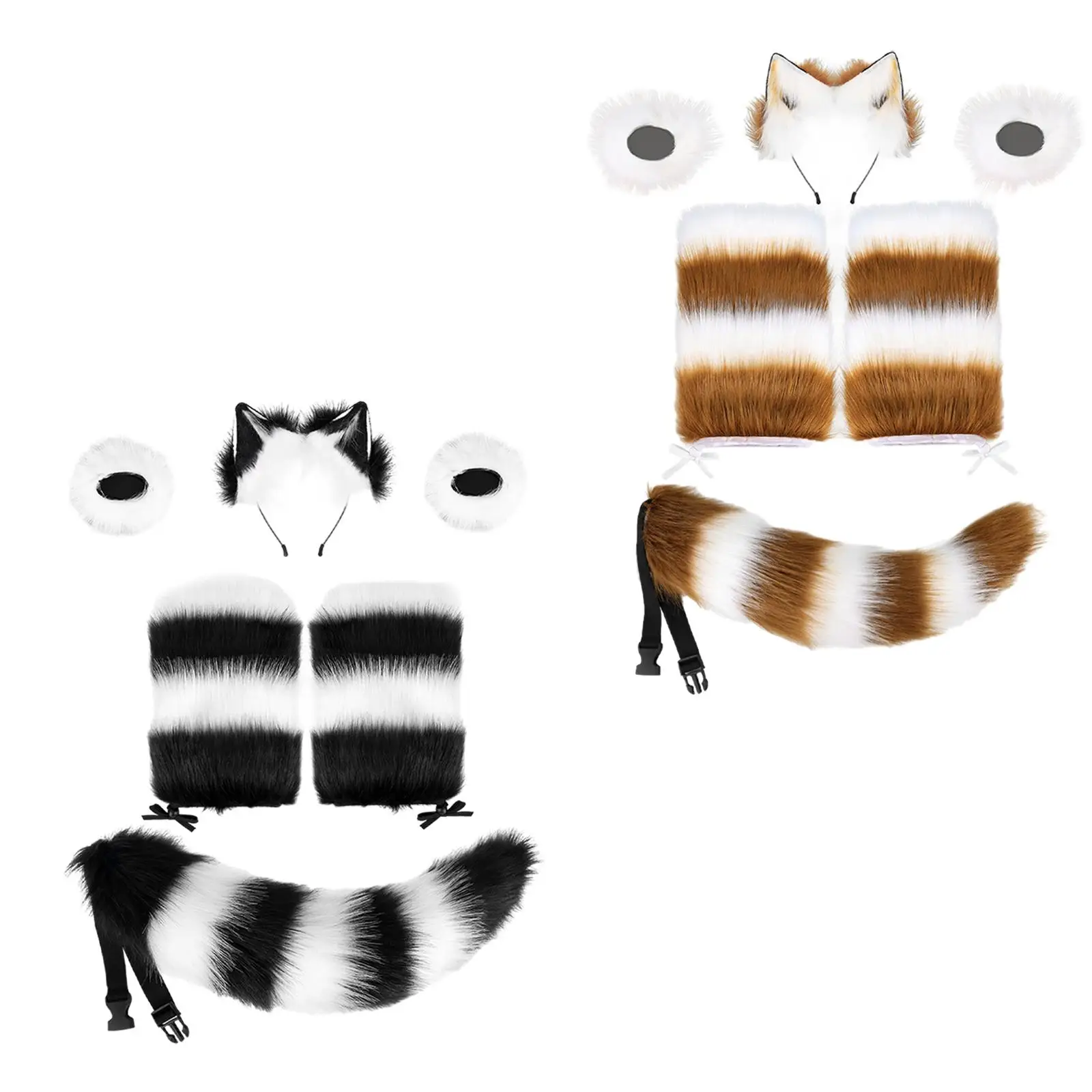 

Animal Ears Tail Set Wristband Leg Sleeves for Stage Shows Party Festivals