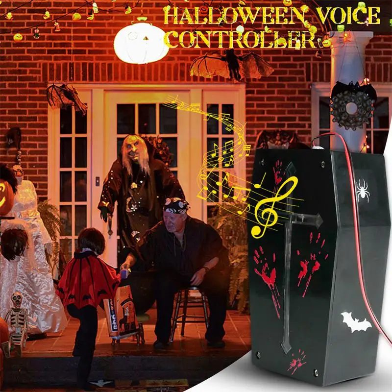 Sound Sensor Halloween Scream Speaker Horror Screaming Tricky Voice-activated Props Scary Sound Sensor for Party Decoration Play