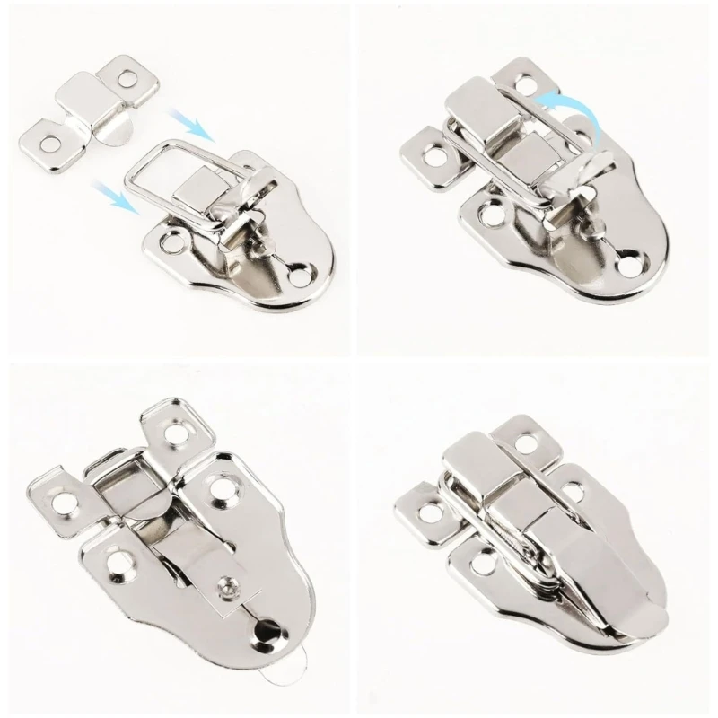 Description Picture 6 of item8 Pcs Vintage Box Toggle Latches Metal Duckbilled Hasp Latches with Screws