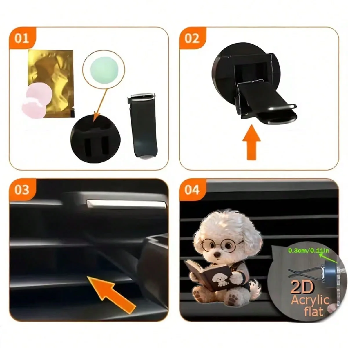 Clip decorative per bocchette dell'aria dell'auto, accessori alla moda per interni auto, diffusori di fragranze, aria fresca, decorazioni per interni auto - immagine 6