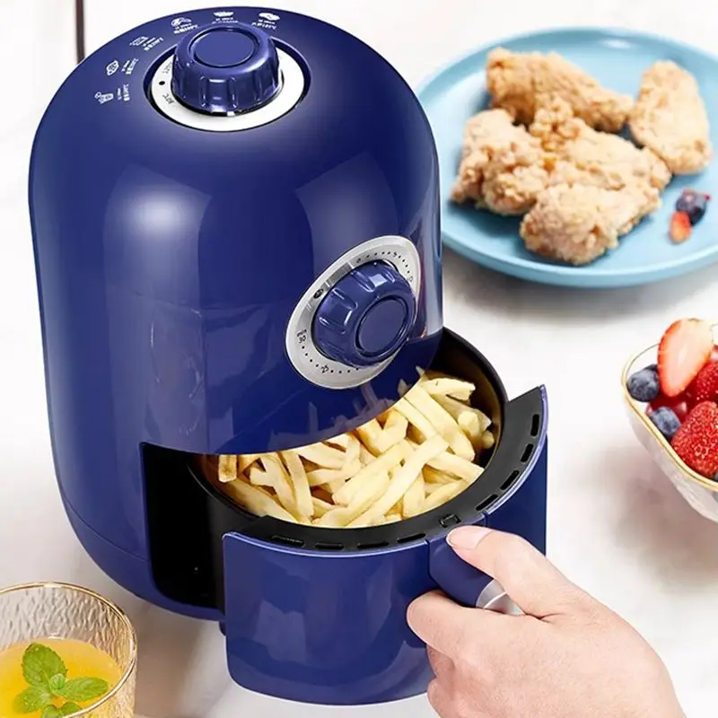 1L Capacity Oil Free Deep Fryer French Fries Chicken Frying Machine Time and Temperature Adjustable Smokeless Mini Bake Oven 6