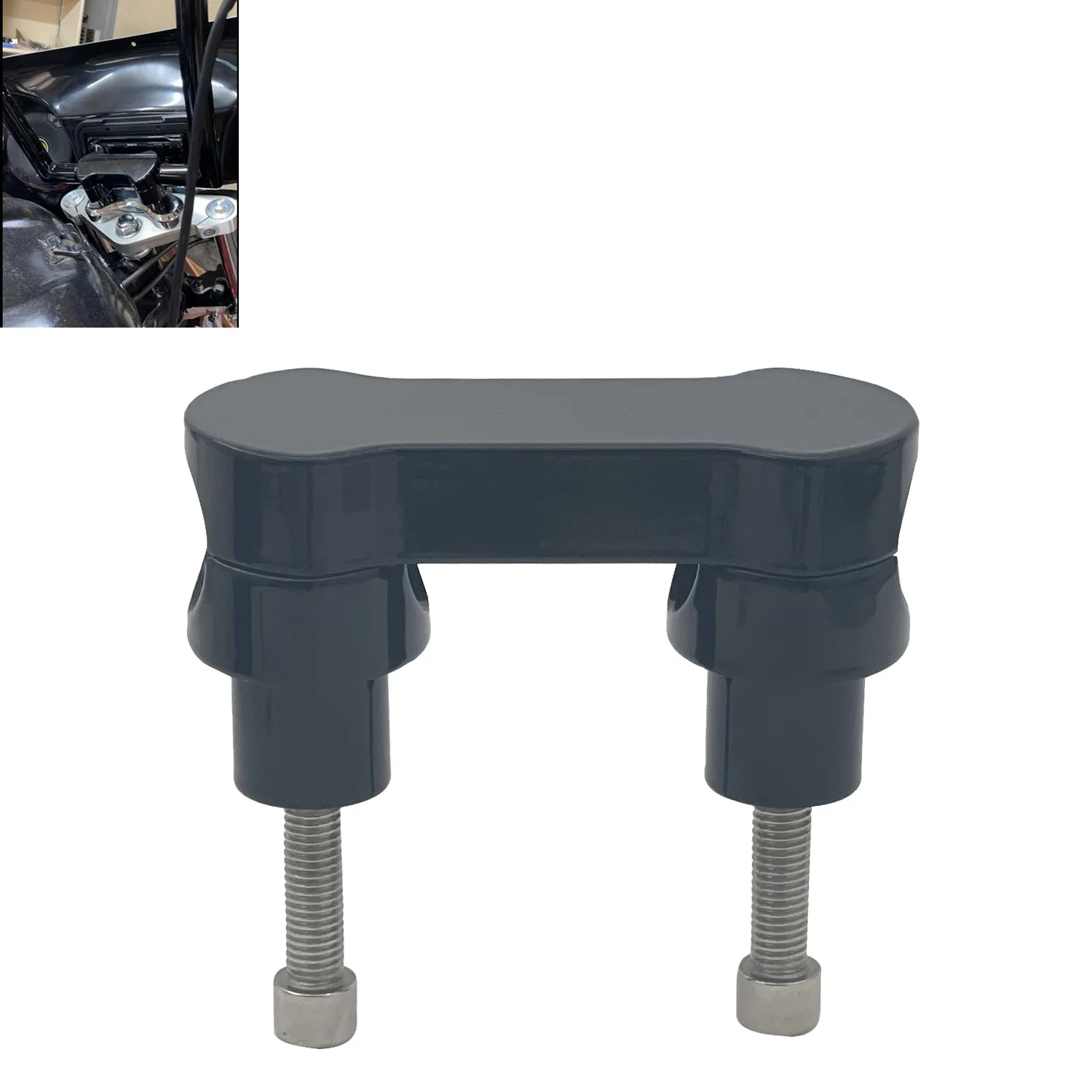 2 "Altezza 1.25" Manubrio Riser Top Cover Morsetto Mount Per Harley Touring Road Glide Dyna Fat Bob Softail