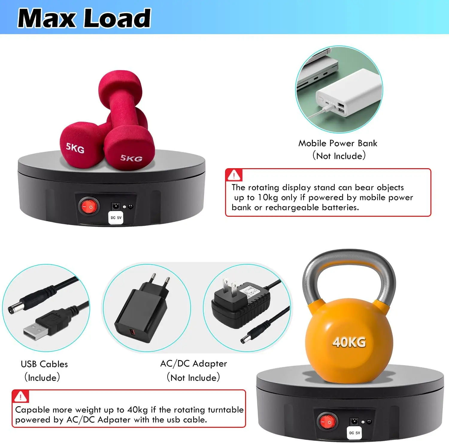 Motorized Rotating Display Stand, Remote Control 360 Degree Electric Rotating Turntable for Photography Products Display