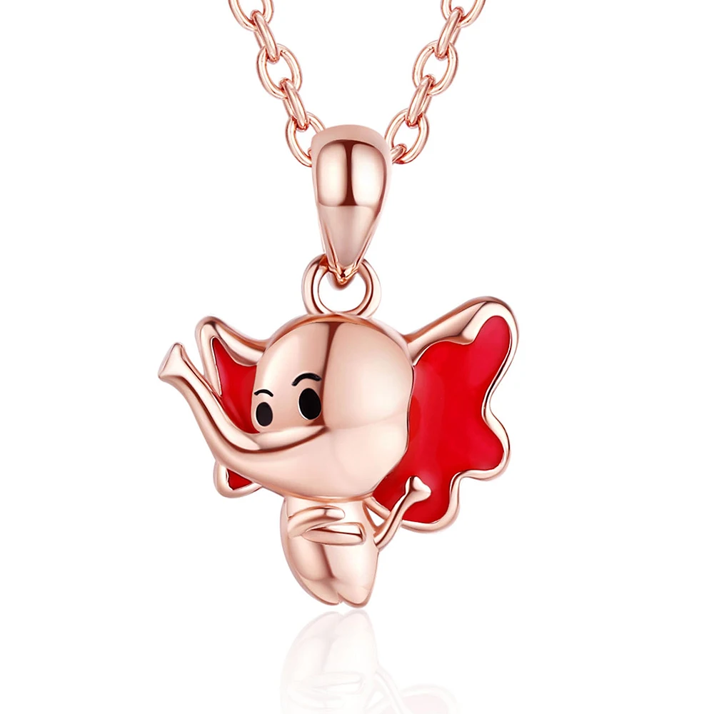

925-Sterling-Silver Cute Lucky Elephant Necklace Fine Jewelry Birthday Anniversary For Women Friends Teen Girls Mother Gifts