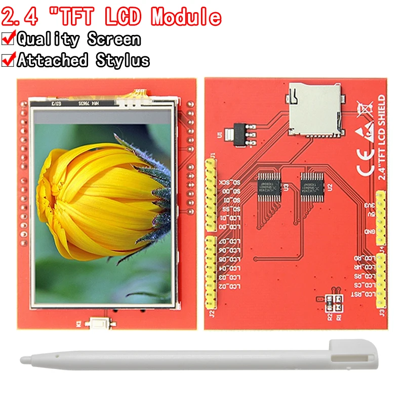 LCD 모듈 TFT 2.4 인치 TFT LCD 스크린, 아두이노 UNO R3 보드..
