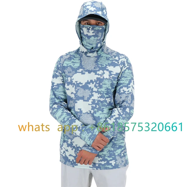 Aftco Upf 50+ Mens Long Sleeve Performance Fishing Hiking Shirt With Mask  Uv Neck Gaiter Hoodie Breathable Moisture 2023 - AliExpress