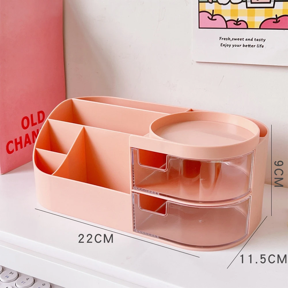Desktop Pen Holder Cute Multi-functional Large-capacity Partition Drawer Student Desktop Kawaii Stationery Organizer Storage Box pen holder,stationery organizer,stationery storage box