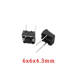 Micro Tactile Momentary Push Button Switch - Multipack - 100Pcs (6x6x4.3mm)