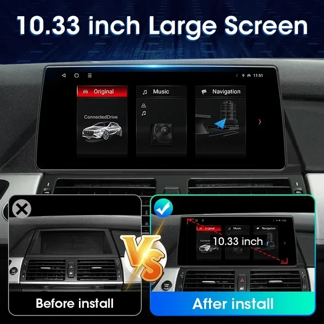 BMW X5 E70 X6 E71 2007-2013 10.25 Android 12 Navigation & Rear