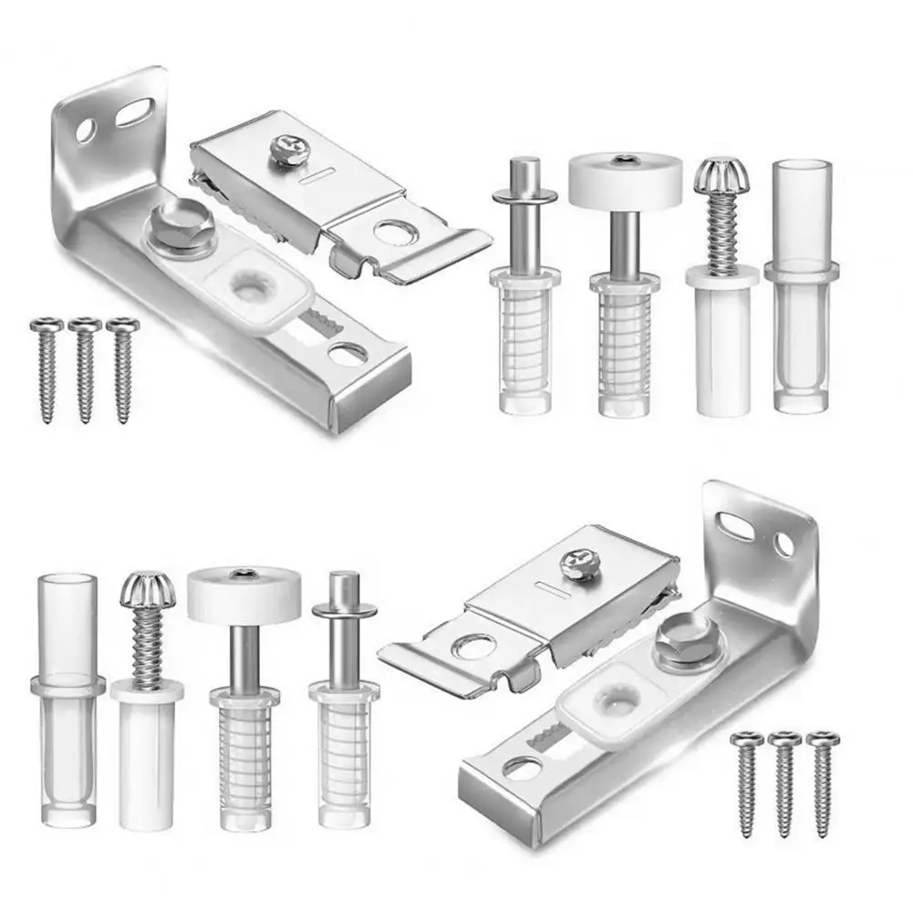 1 Set Smooth Wear-resistant Bi-fold Door Kit Spring Top Bottom Pivots Bracket Guide Wheel Kit Prevent Sliding Blocked