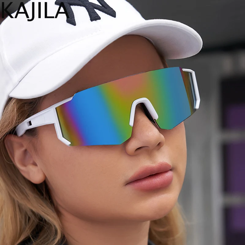 Oversized Rimless Sport Sunglasses Women 2023 New Fashion Frameless Shield Sun Glasses For Men Outdoor Bicycle Mountain_voghion.com