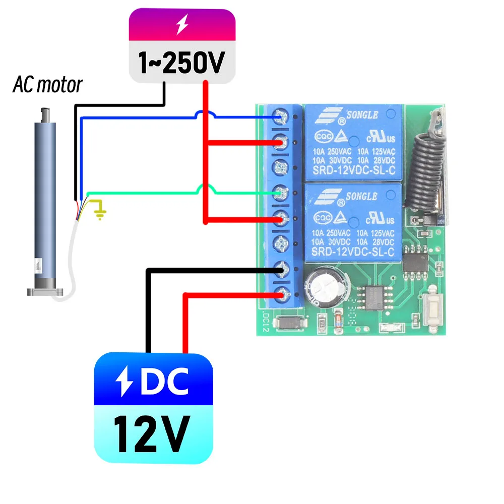 りもこん ワイヤレスリモコン12V,24V,433m,DCモーター用,無段階スイッチ