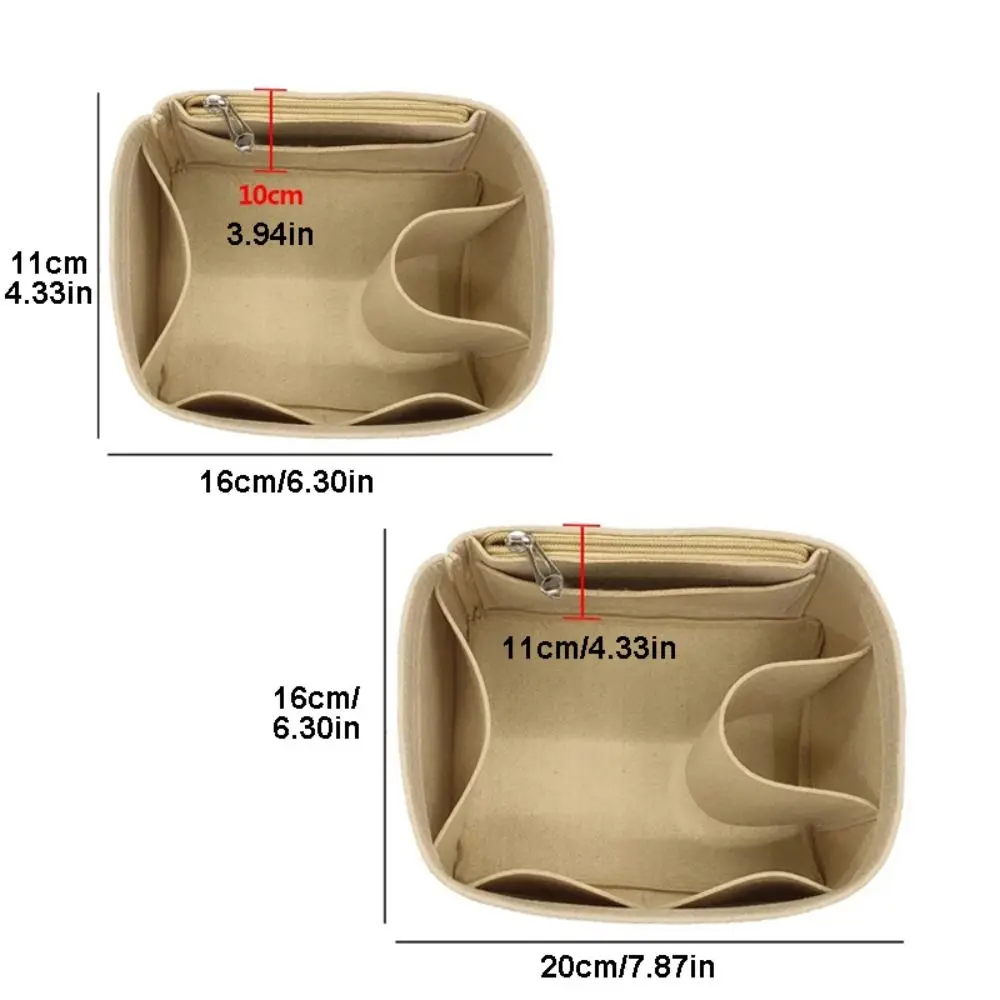New Felt Bucket Bag Insert Bag Multi-Pocket Mini Bag Organizer Storage Bags for Rally Movement Bag/Picotin18/22