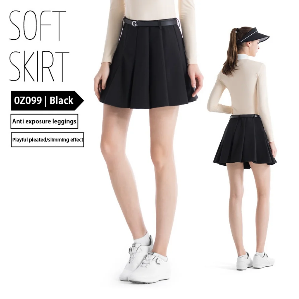 PGM Women'S Sports Pleated Skirt,Golf Ladies Short Skirt,Summer Golf Clothing,Inside Have Prevent Light Leakage Safety Pants