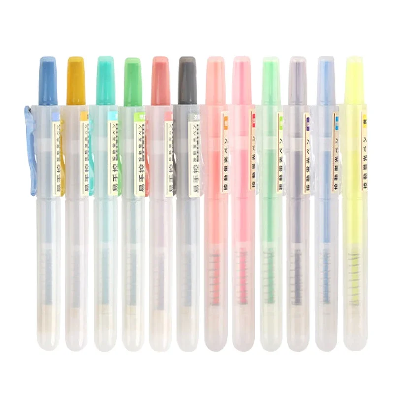 Highlighter Marker Highlighter Pen Marker Pen 1-Piece Refillable Retractable Highlighters Fluorescent Pen Pastel Highlighter Markers For Highliting Drawing Doodling Coloring