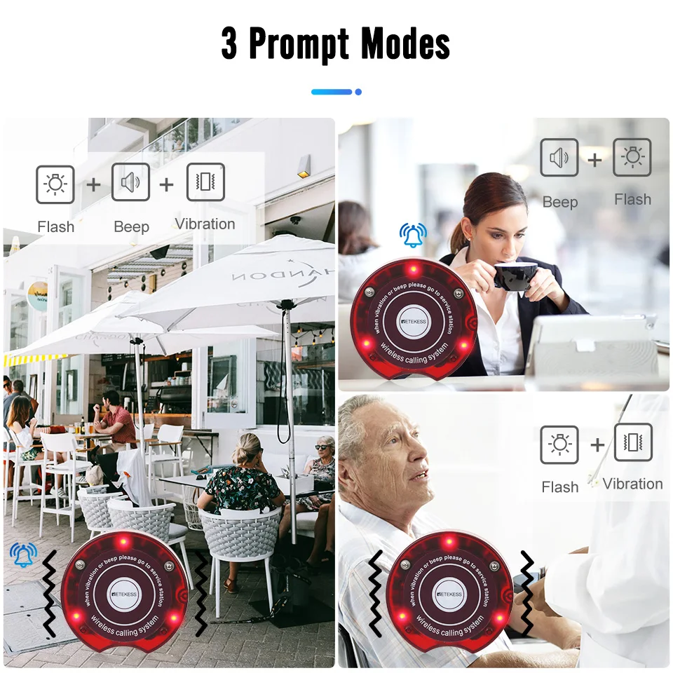 Retekess 1Pc Coaster Pager Receiver For TD165 Wireless Calling Queuing System For Restaurant Coffee Shop Church Clinic