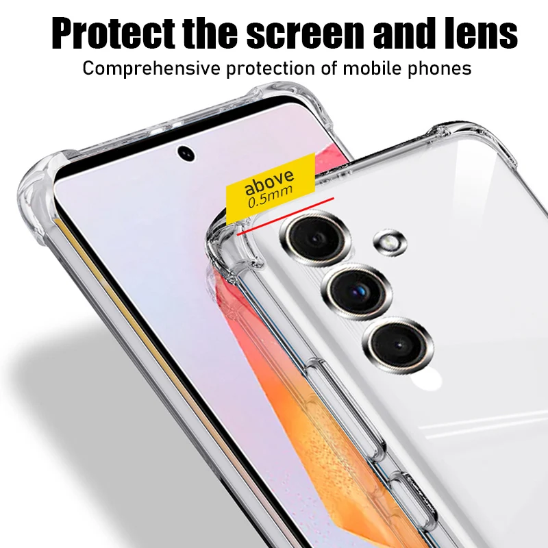 Durable Shockproof Clear Phone Case with Soft Silicone Edge