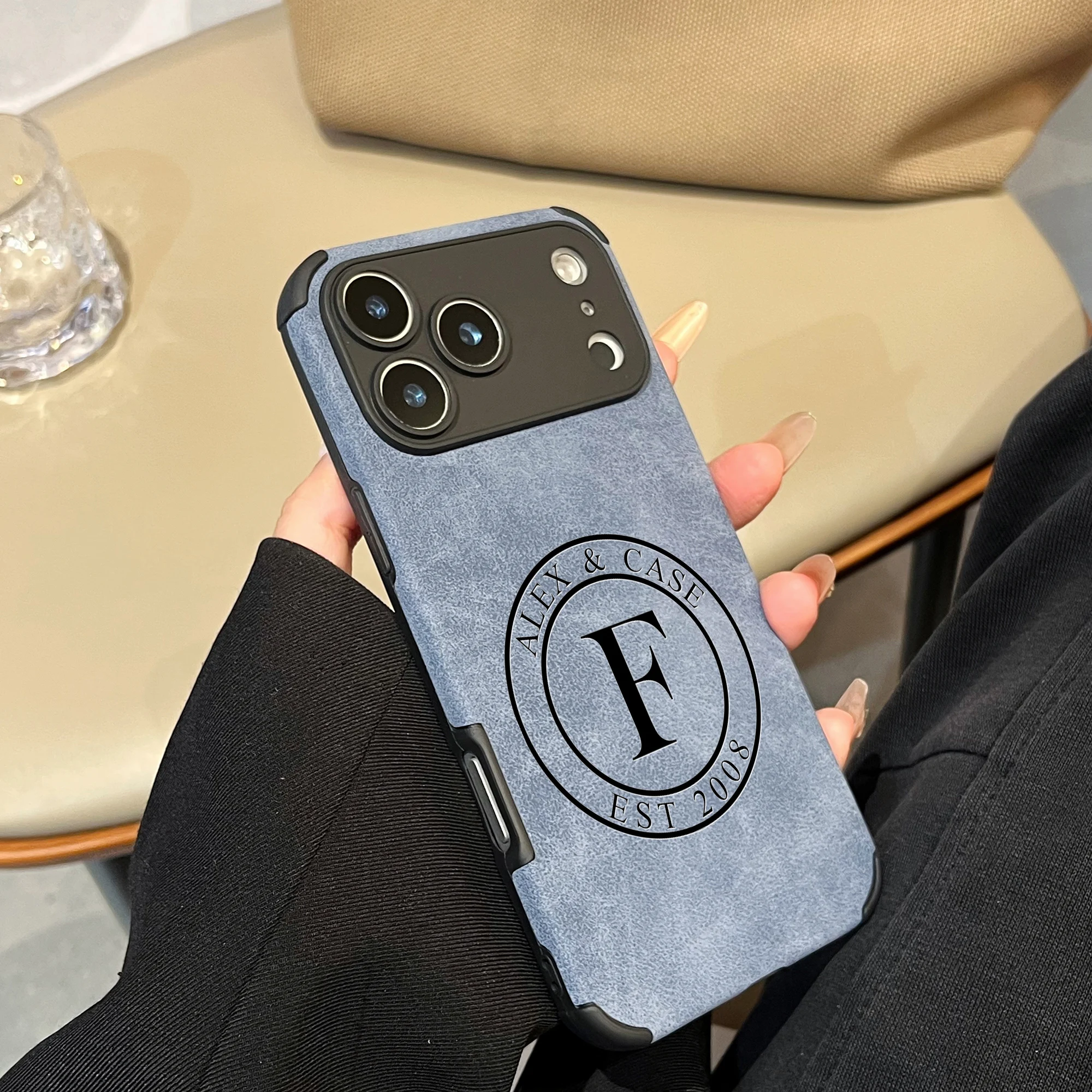 Custom Letters DIY Name Gothic Pattern Artificial Leather Phone Case thumbnail 8