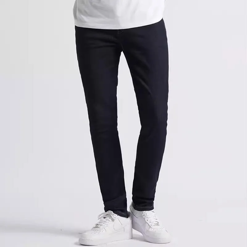 2024 New Men's Denim Jeans Thin Jeans Summer Elastic Waist Loose Straight Zipper Classic Casual Pants Brand Trousers Clothing