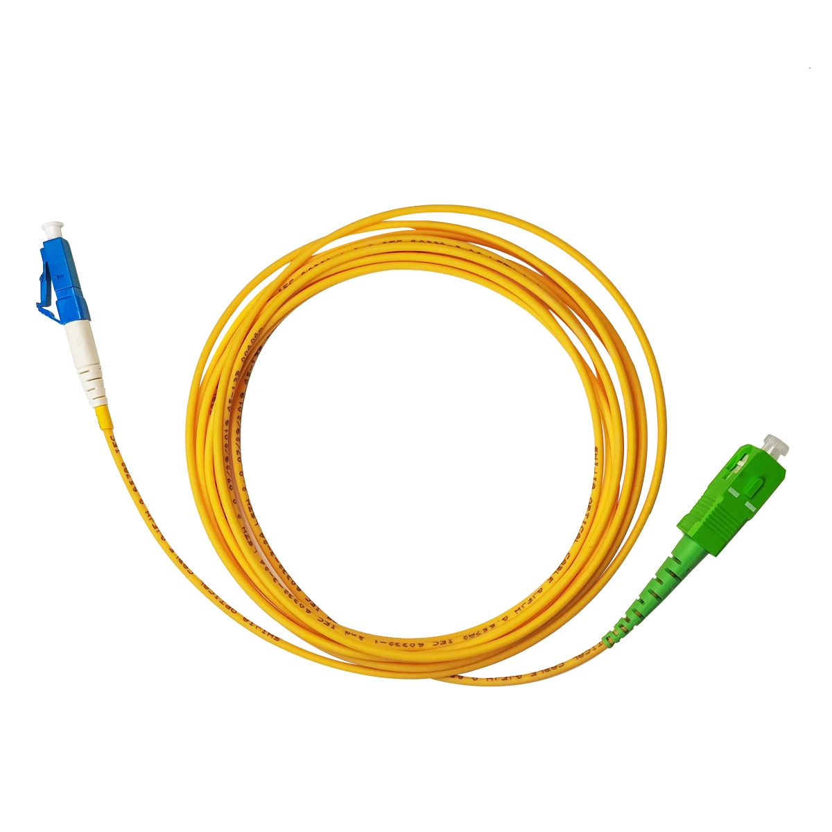 10PCS 3M/5M Fiber Optic Cable SC/APC to LC/UPC Single Mode Simplex Core 2mm SC-LC Patch Cord Fiber Optic Extension Cable