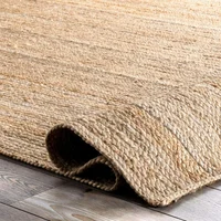 Rug Jute Carpet Rectangle Natural Handmade Runner Rustic Look Braided Style Living Room Decoration Rugs for Bedroom 1
