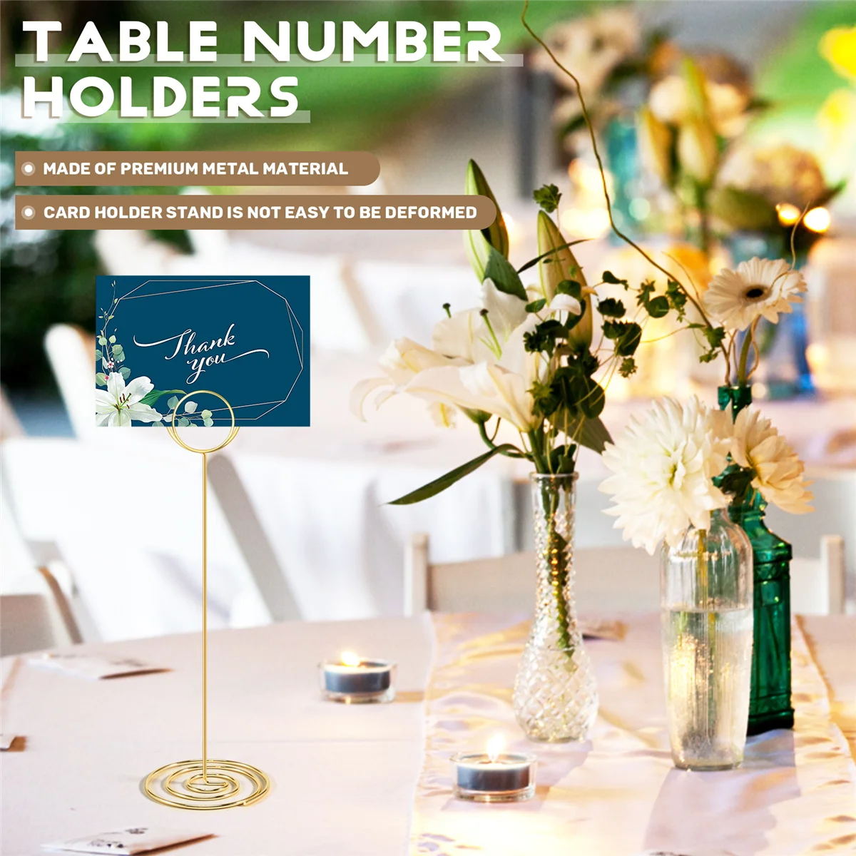 10Pcs Table Number Holders 8.75 Inch Place Card Holder Tall Table Number Stands for Wedding Party Graduation Reception place card holders