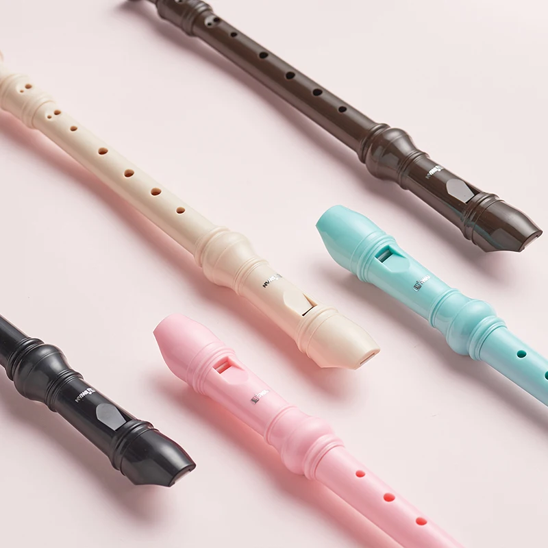 Soprano Recorder Instrument German Style C Key 8 Holes Recorder Instrument for Beginners School Student Cleaning Kit