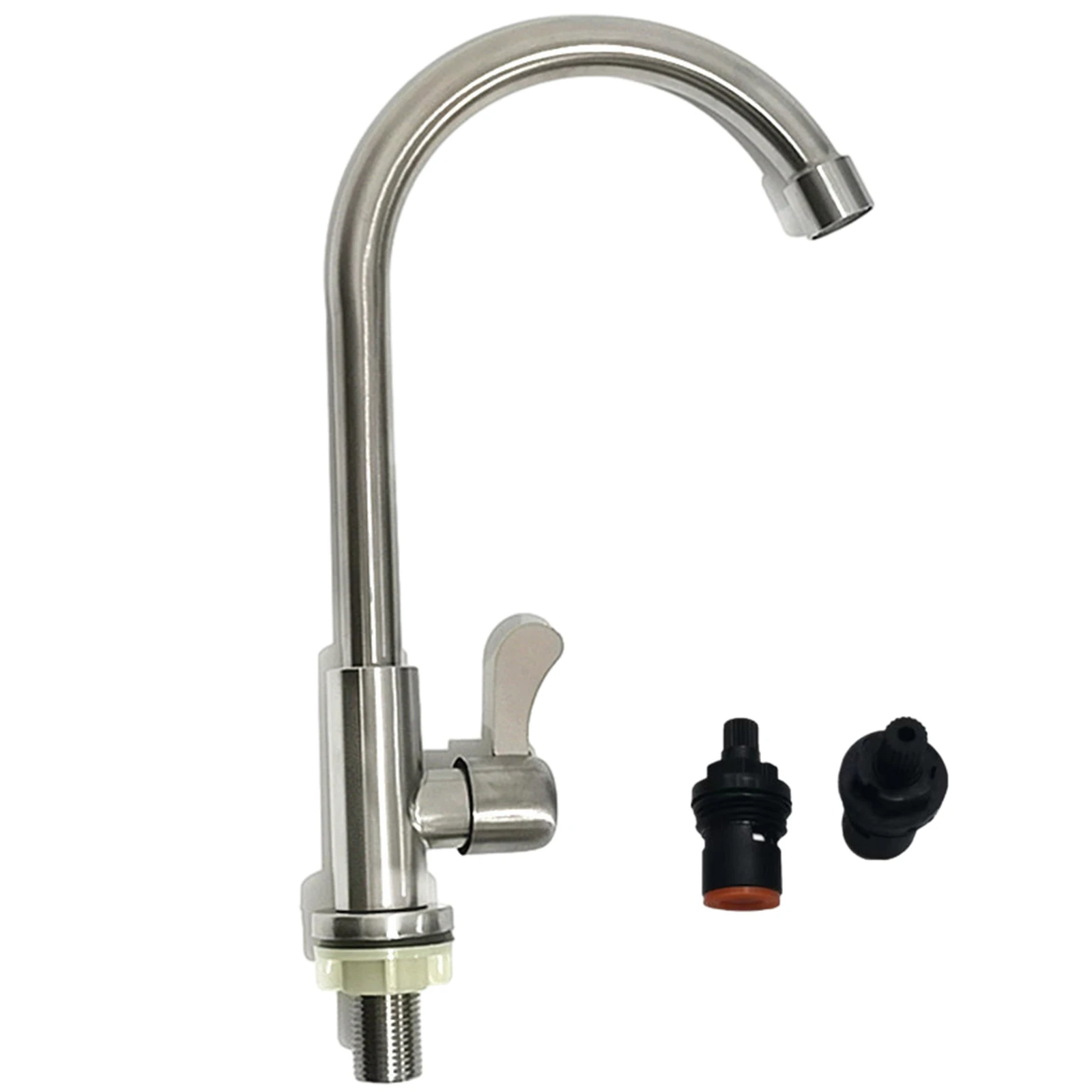 

Смесители для раковины, кухонный кран, товары для дома, бары, ванные, кухонный кран, пластиковый сердечник, серебристый, одиночный, для холодной воды