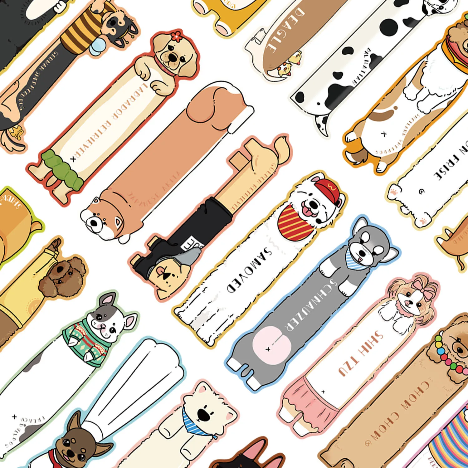30pcs Cute Puppy Series Bookmarks Reading Book Accessories Book Mark Page Holder Cards Students Stationery Gifts