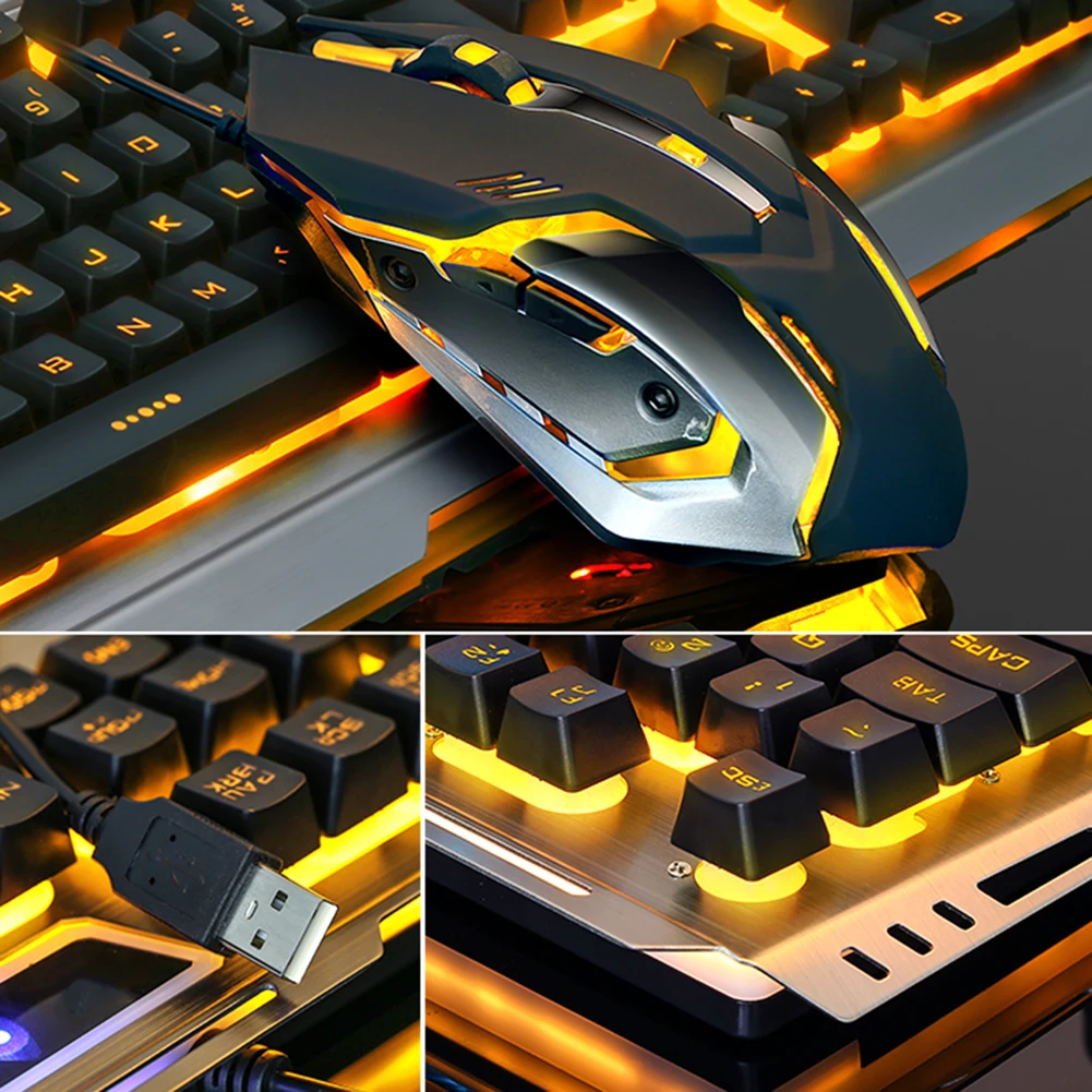 Teclado com fio USB Gaming, Teclado Gamer,