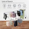 Clothes Drying Rack Foldable - 2 Level Stainless Steel Laundry Drying Rack with Height-Adjustable Wings, 33 Drying Rails 3
