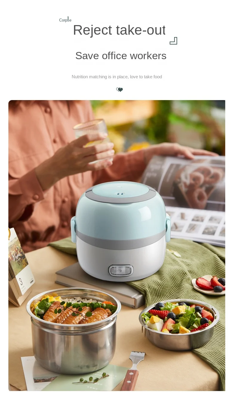Caixa de aquecimento elétrica do almoço, Panela a vapor, Multi fogão, 220V