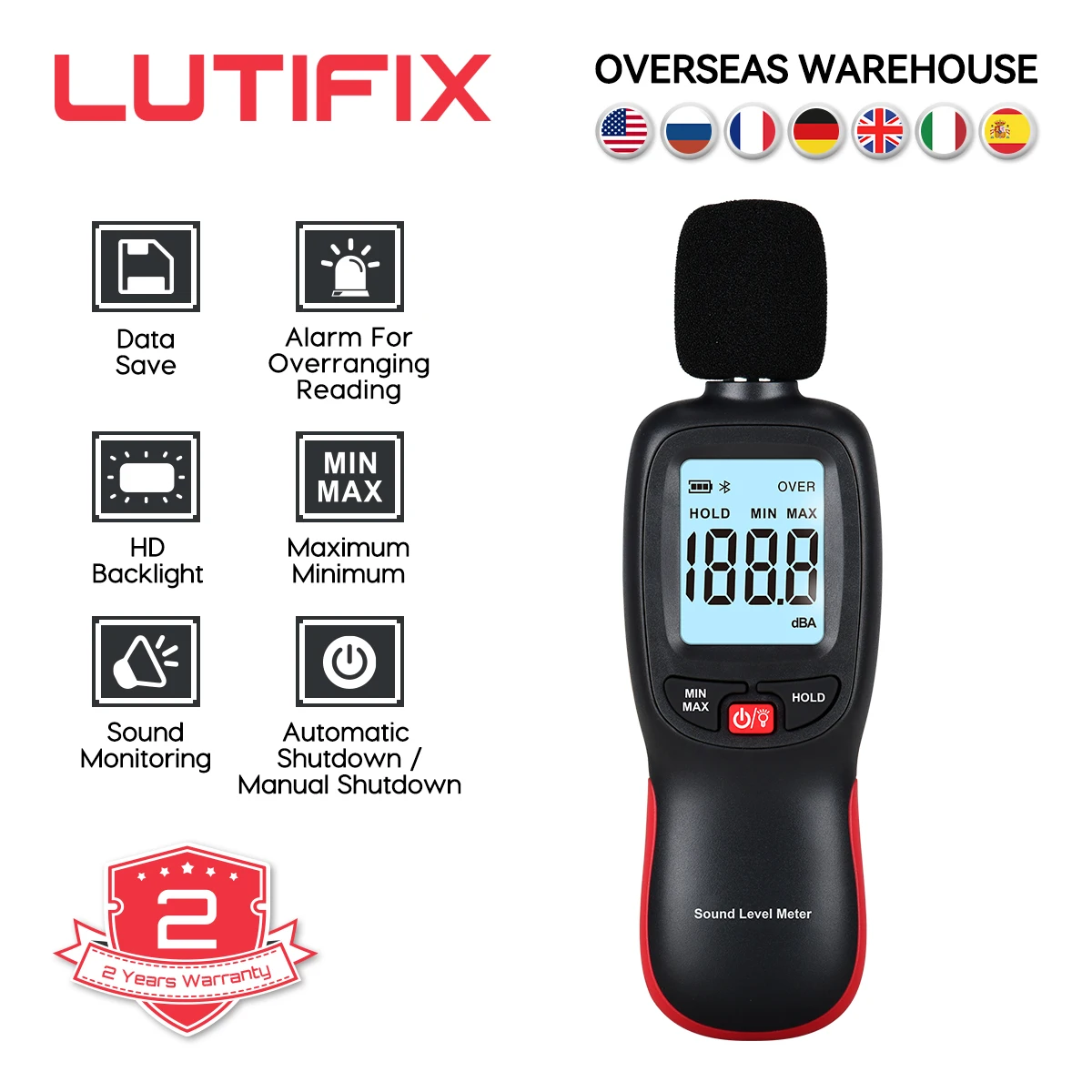 LUTIFIX WT85 Портативный Мини Цифровой Шумомер 30 ~ 130 дБ Измеритель Децибел Шума