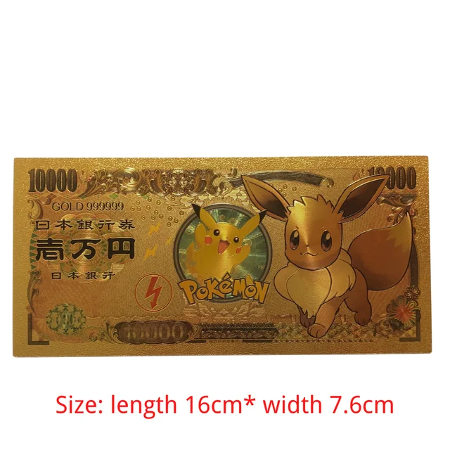 2022 anime Pokemon letter Gold Card Magic Baby commemorative gold coin collection coin Pikachu playing games children's toy gift 1pcs
