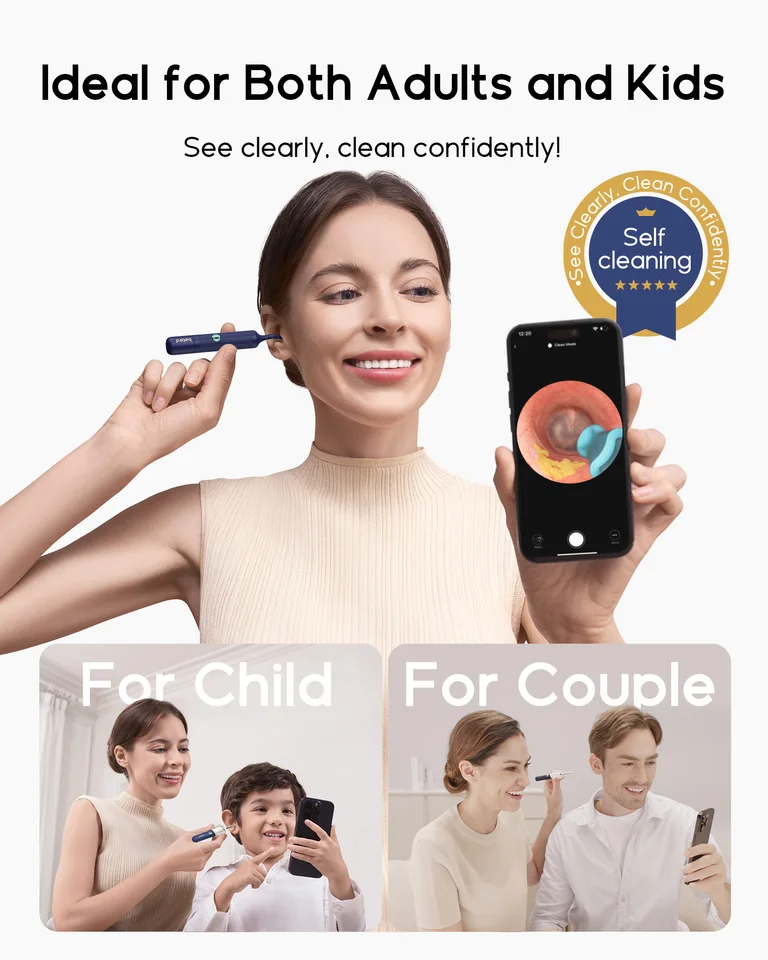 New Bebird EarSight Plus I35R Visual Cleaner Earpick Bendable HD Clipable Tweezers All-in-1 Ear Rod Earwax Removal Kits_voghion.com