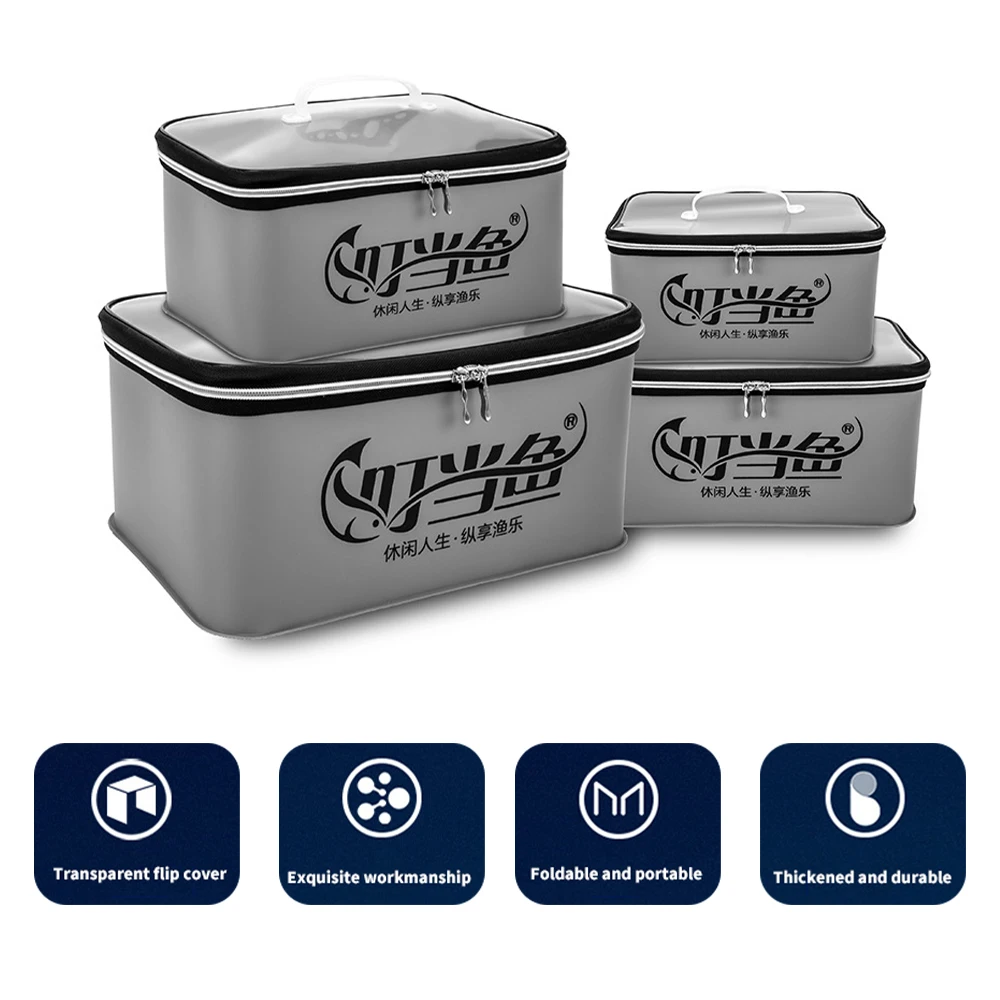 Fishing Bucket 4/6/10/14L EVA Fishing Bag Box Folding Live Multifunction Fish Bucket Water Container Bags Fishing Tackle Tools Storage Case