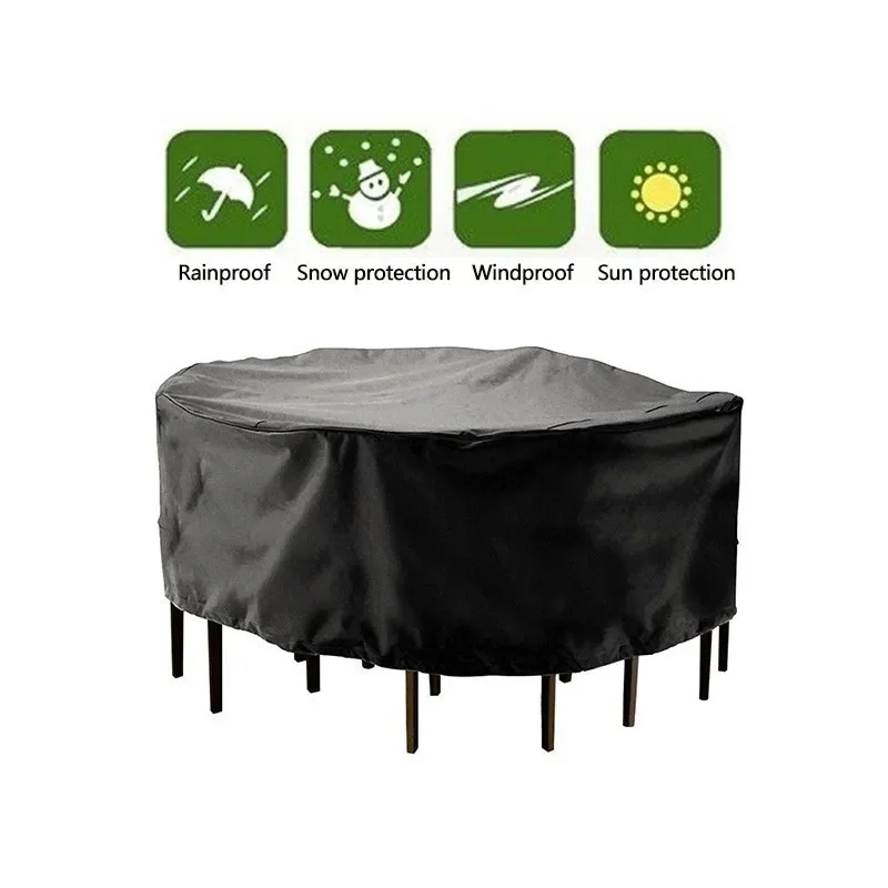 210D Polyester Round Outdoor Furniture Cover Garden Patio Table Chair Protective Case Rainproof Dustproof Cover