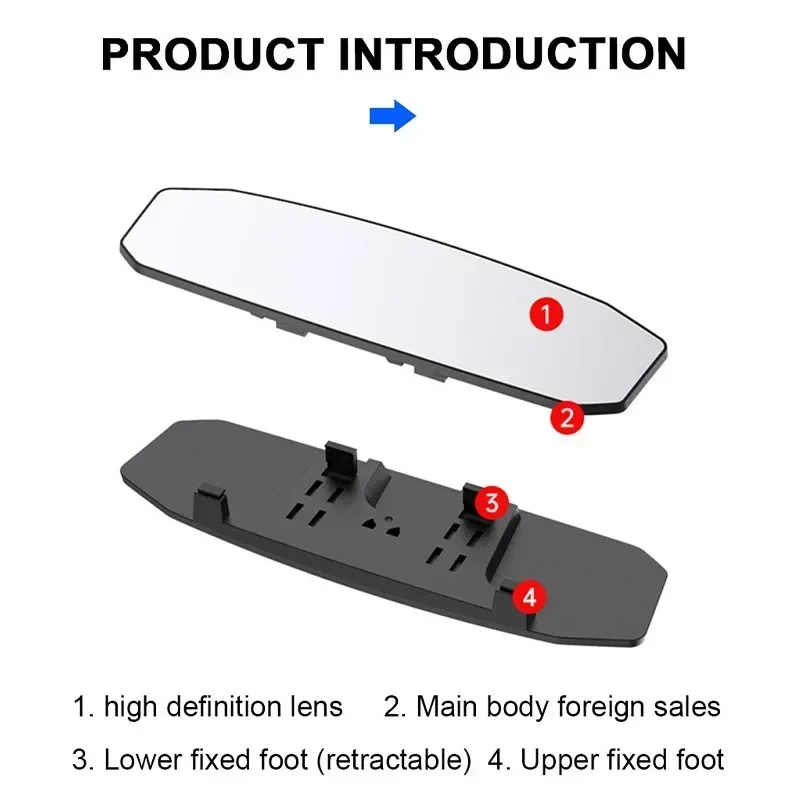 Glass ABS Universal Car Rearview Mirror Wide Angle