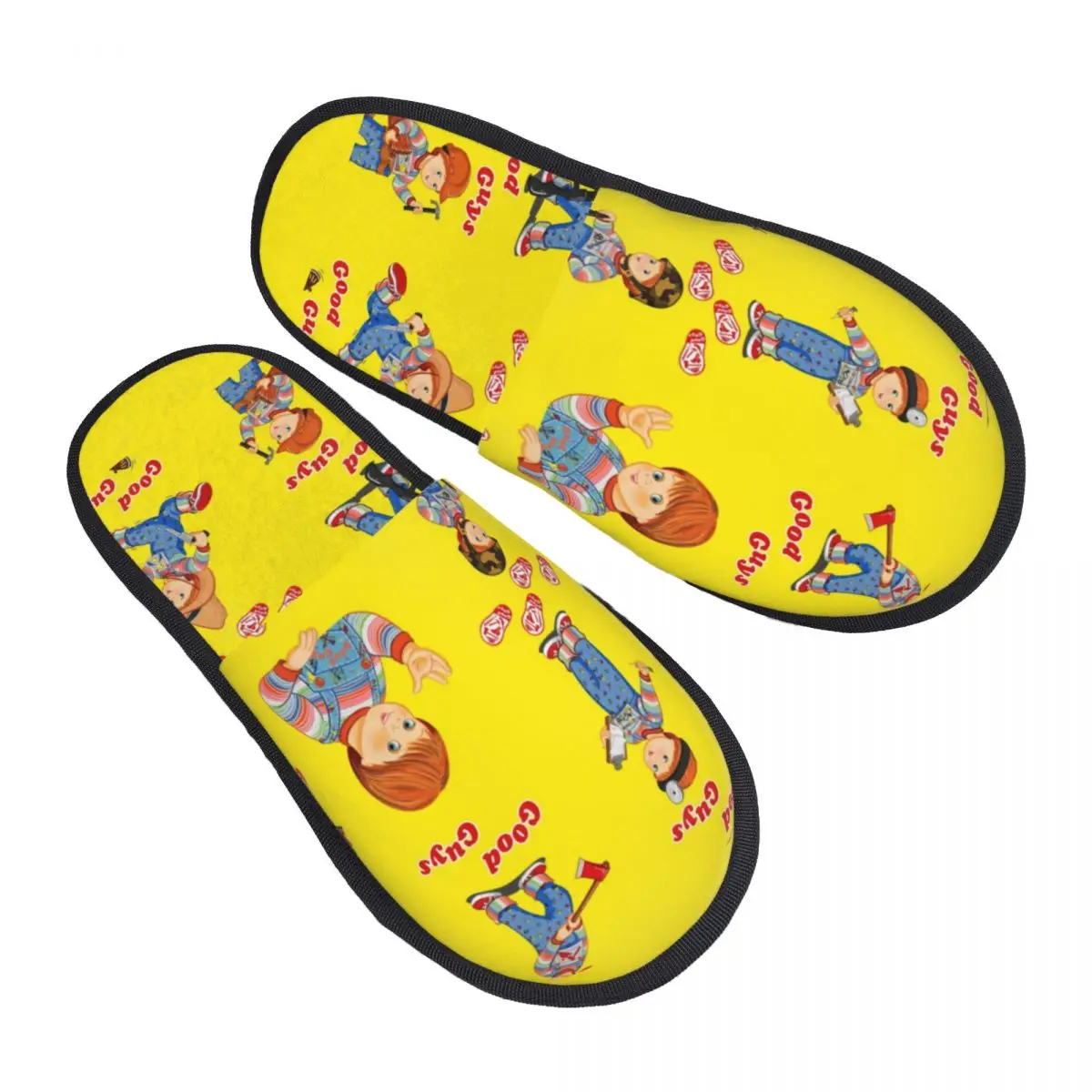 

Good Guys Guest Slippers for Bedroom Women Custom Print Child's Play Chucky House Slipper
