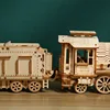 DIY 3D Wooden Puzzle Small Train Model Building Block Jigsaw Assembly Kits Educational Toy for Children Adults Decoration Gift 3