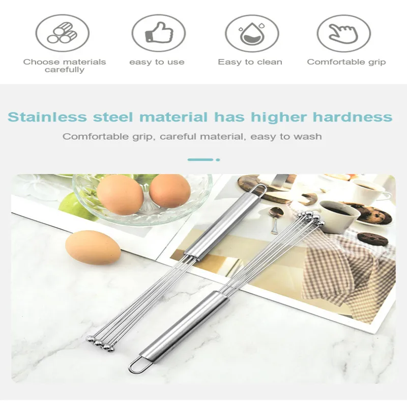 Walfos Silicone Whisk Stainless Steel Wire Whisk - Heat Resistant Kitchen  Whisks For Non-Stick Egg Foamer Stirrer Kitchen Tool - AliExpress