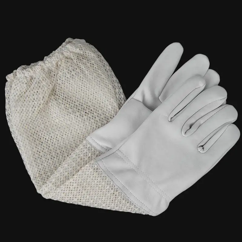 New mesh beekeeping gloves long sleeved gloves preventing bee bites three-layer net ventilation lightweight breathable beekeeping tools beekeeping accessories beekeeper gloves