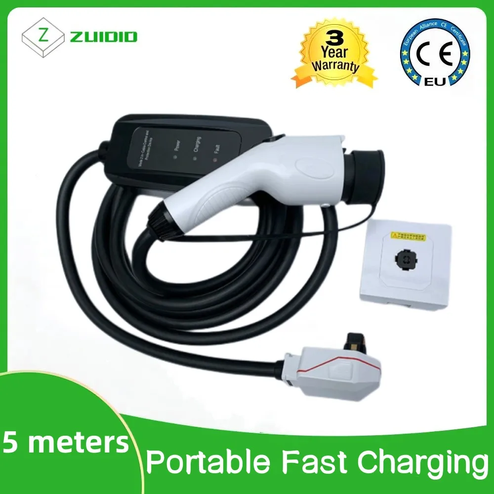 

BYD BJEV Chinese EV Charger 7KW Home Portable Fast Charging GB/T 5m Cable GBT 32A for ID4 ID6 GOLF