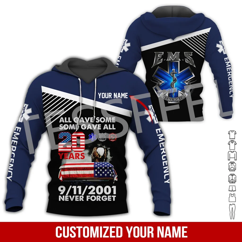 

Custom Name Cosplay EMT EMS Paramedic Tattoo Tracksuit Vintage Unisex 3DPrint Pullover Harajuku Jacket Casual Funny Hoodies N-8