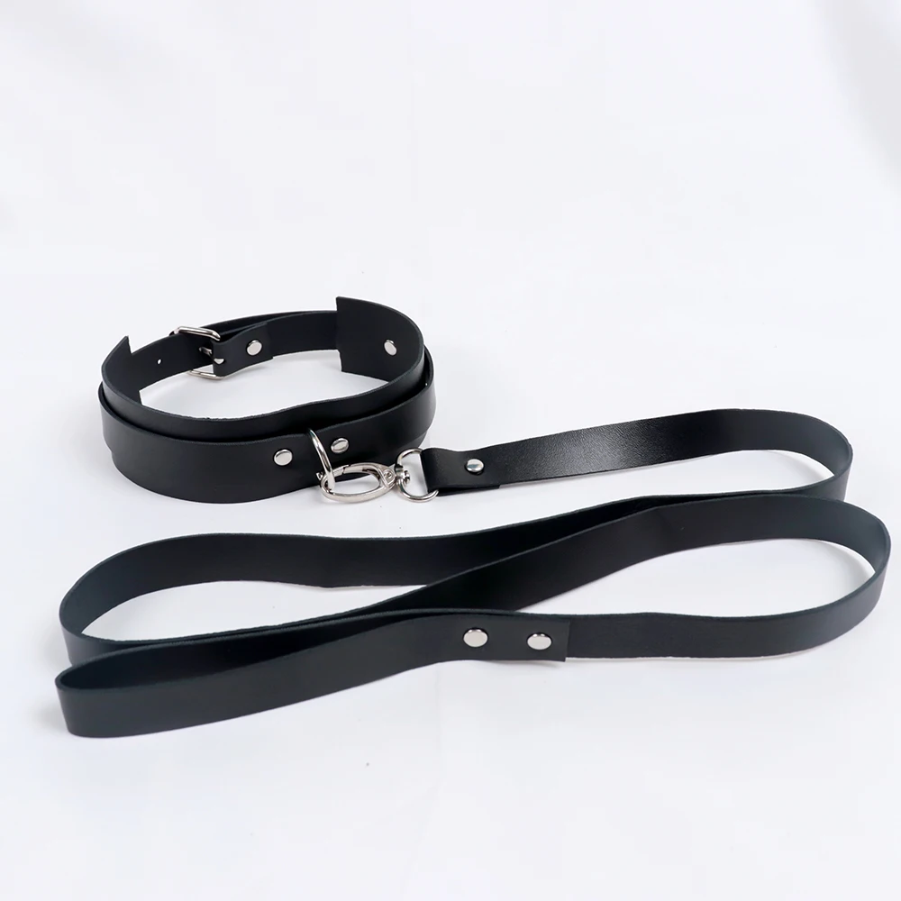 Sex Party Toys Erotic Sex Toy Sex Toys Sex Bondage Toys BDSM Collar Leash Ring PU Leather Lover Role Play