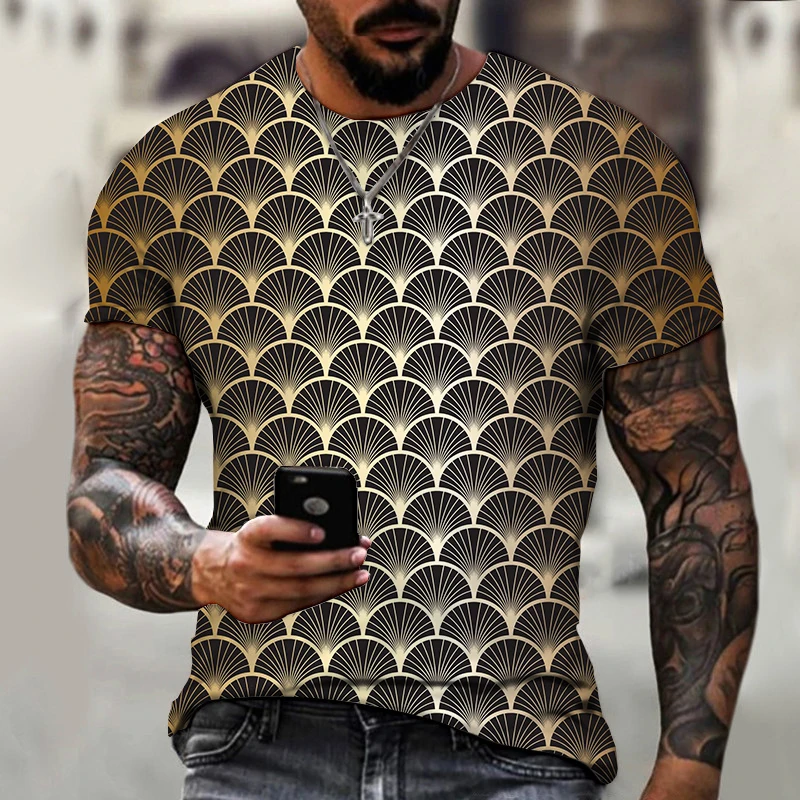 

Men T-shirt Clothes Abstract Pattern O-Neck Cool Fashion Male Funny Tops Style Casual Breathable Loose Oversized Tees Hip Hop